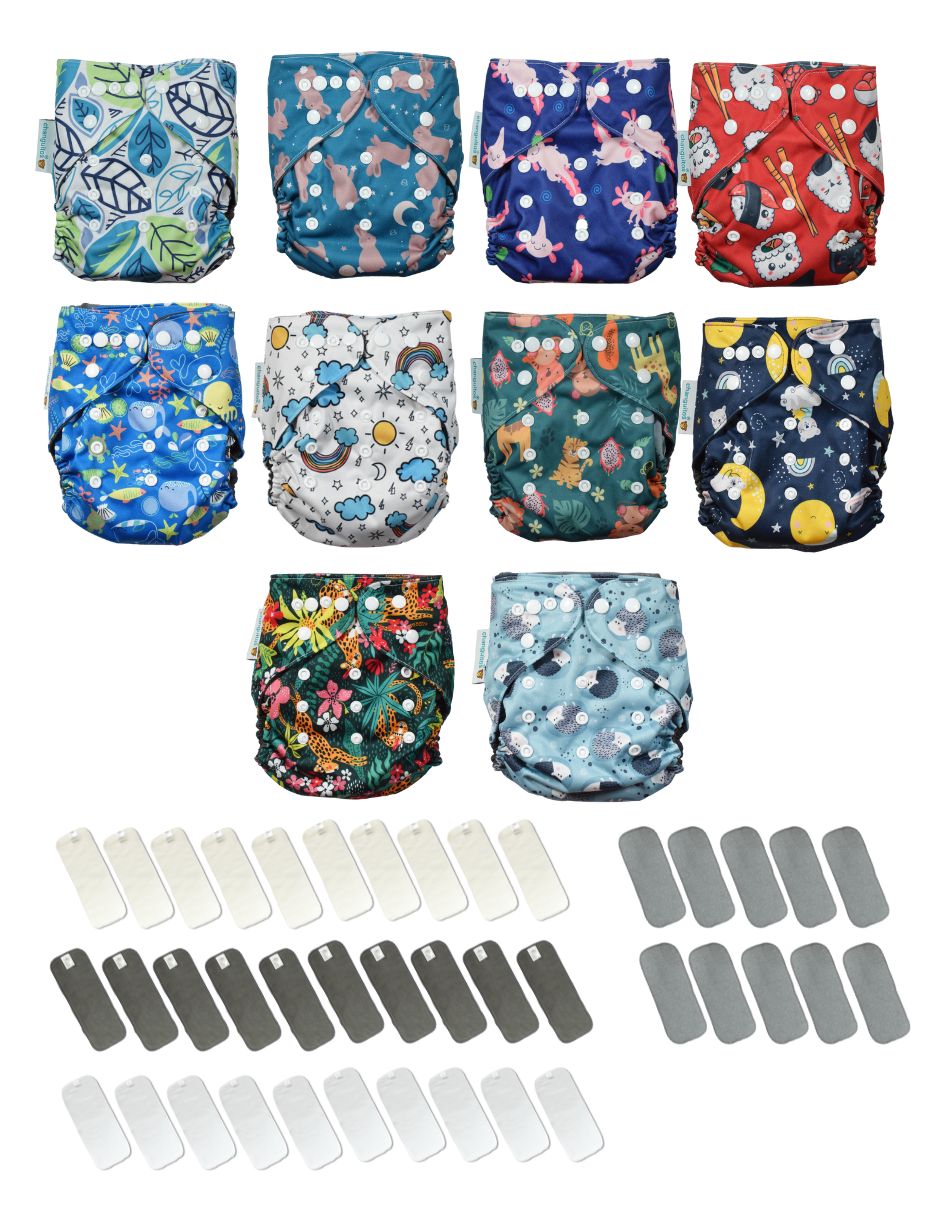 Paquete 10 Pañales Ecológicos Absorción PRO V3.0