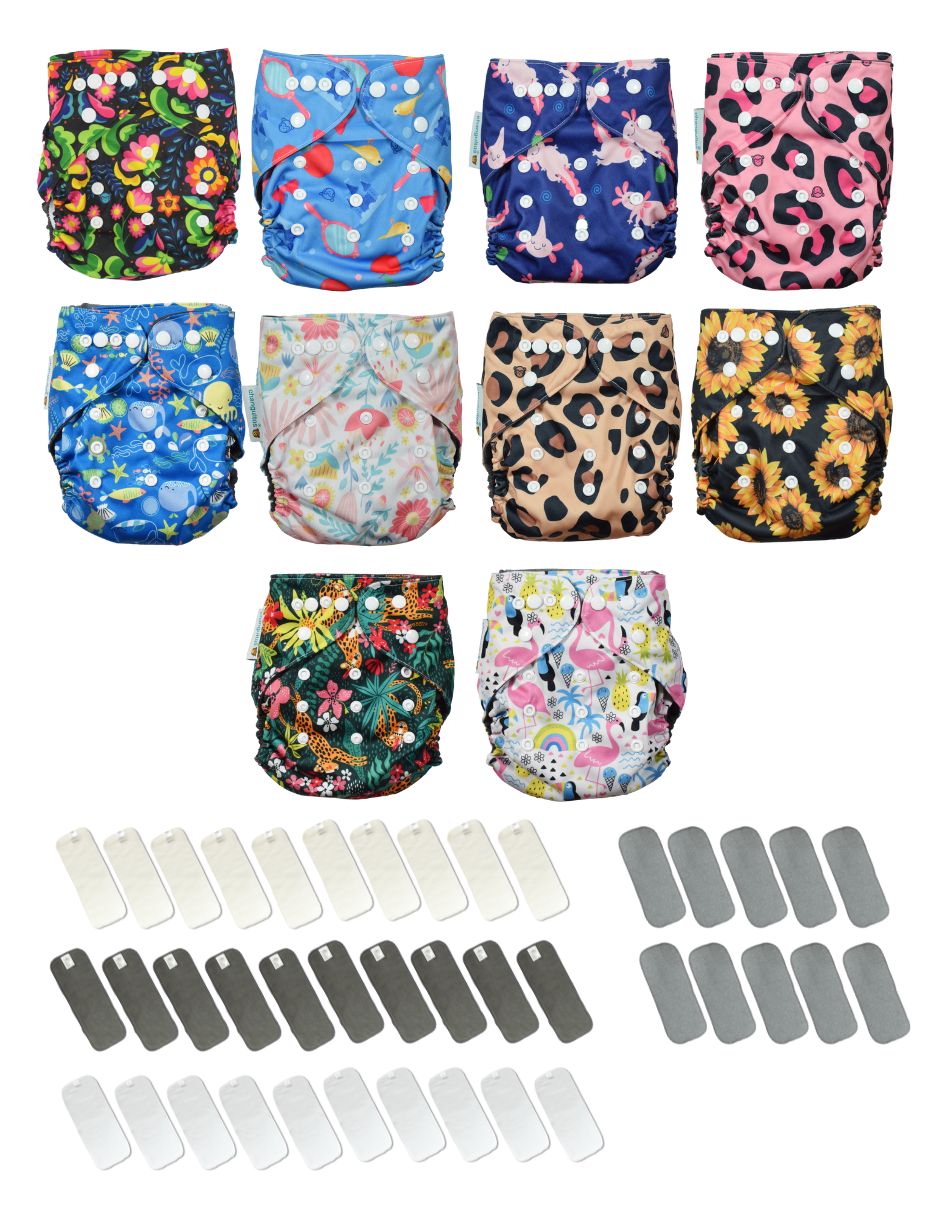 Paquete 10 Pañales Ecológicos Absorción PRO V3.0