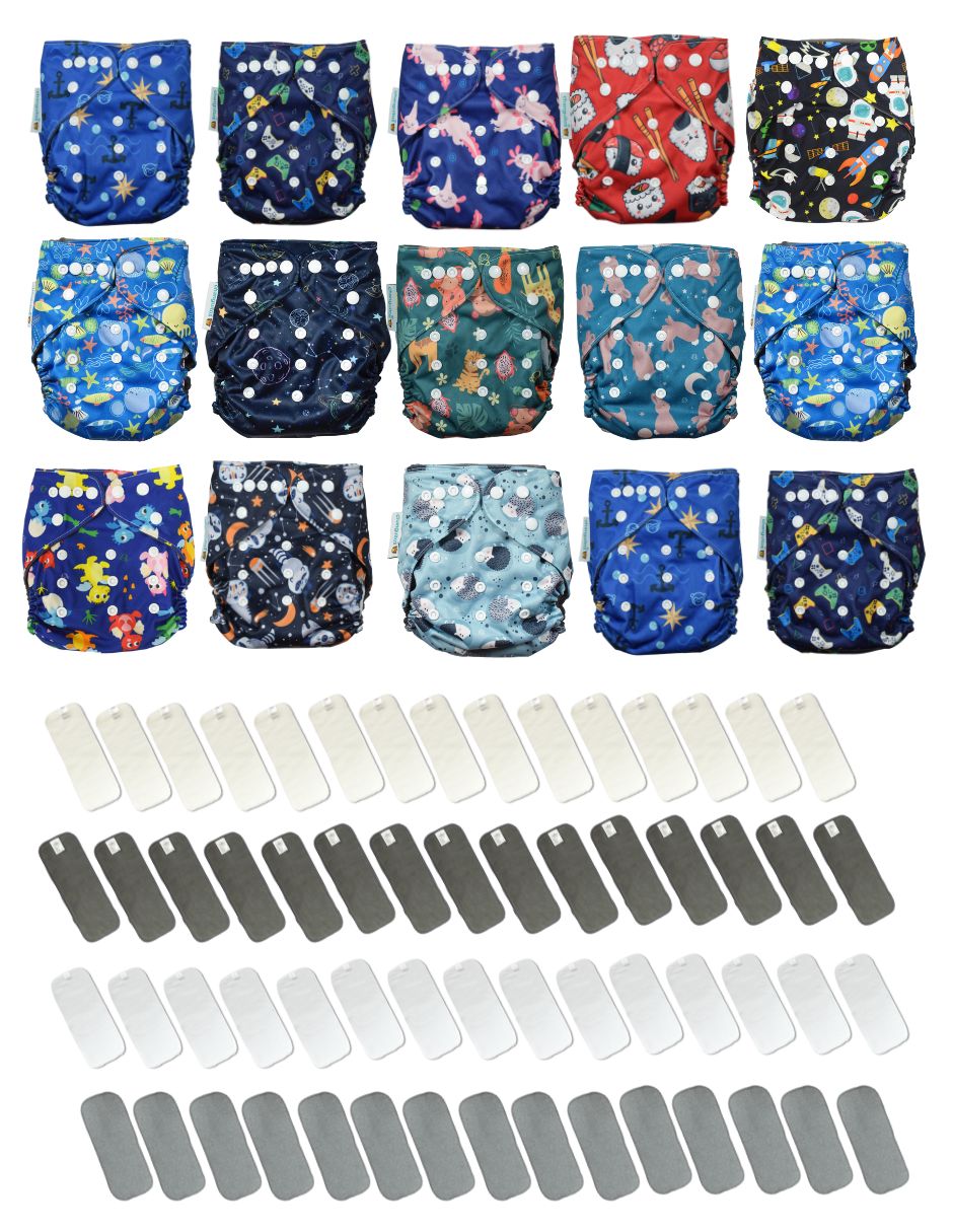Paquete 15 pañales Ecológicos Absorción PRO V3.0
