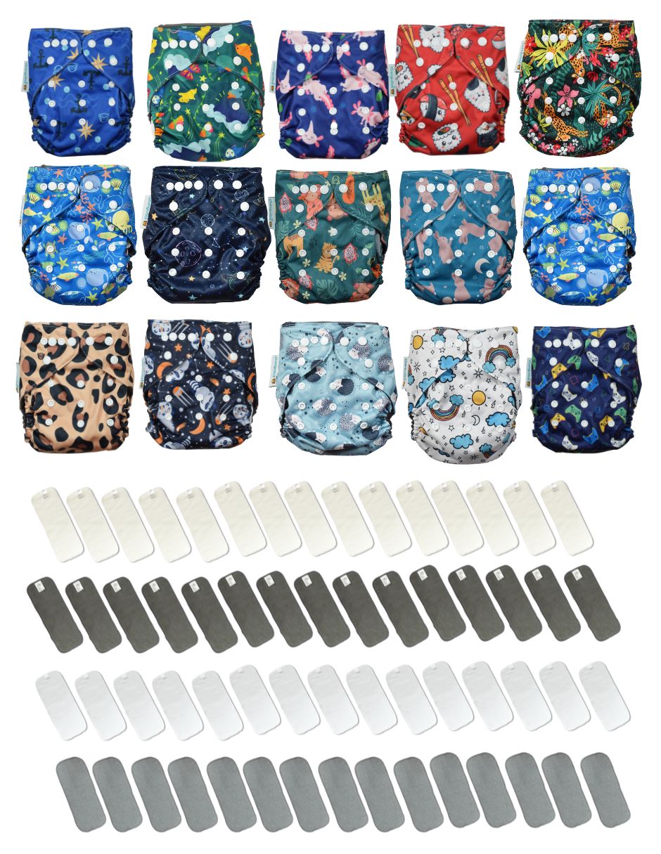 Paquete 15 pañales Ecológicos Absorción PRO V3.0