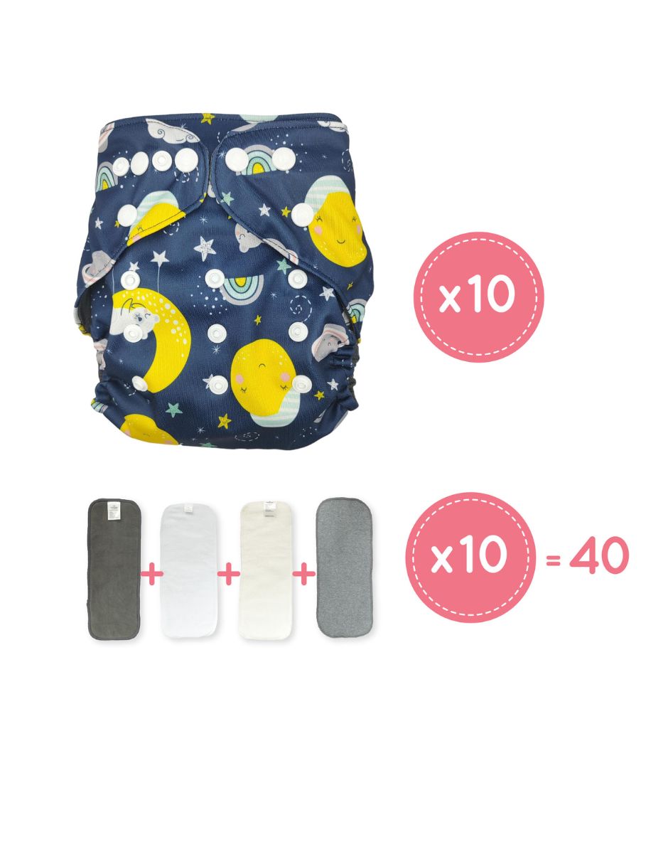 Paquete 10 Pañales Ecológicos Absorción PRO V3.0