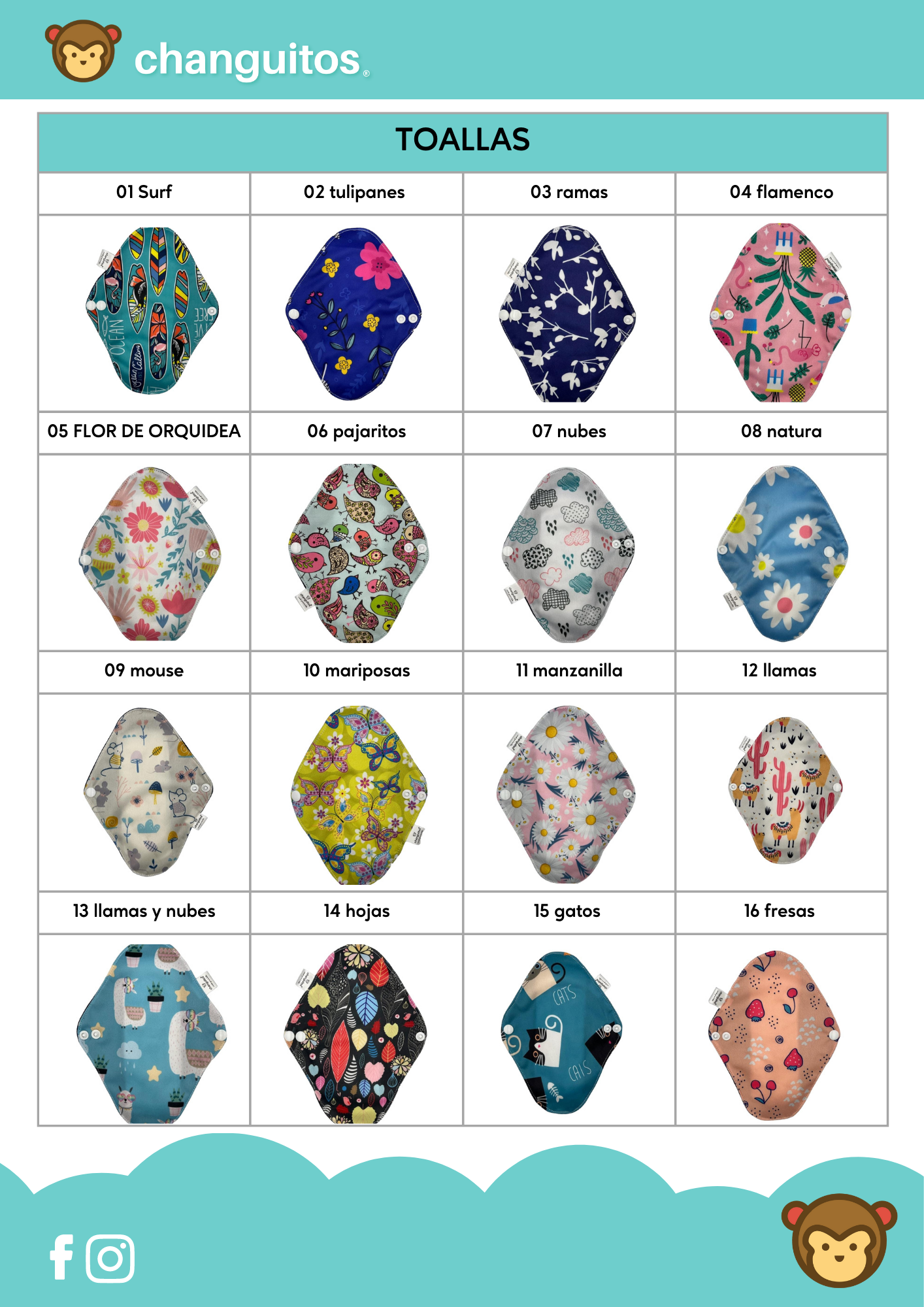 Pq 5 Toallas Fem Regulares Ecológicas 24x18 + Wet Bag Regalo