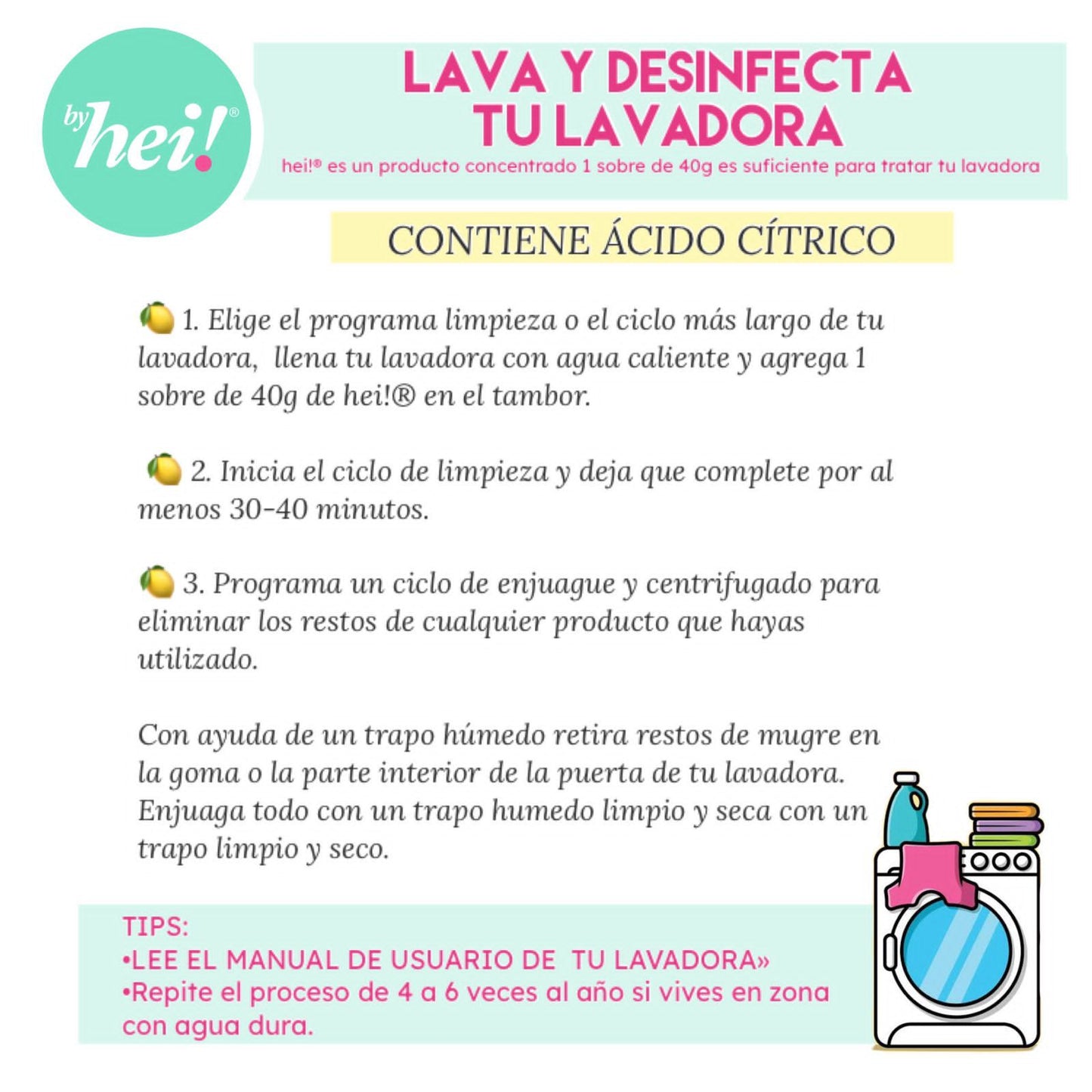 Pq.2 Hei! Desinfectante Profundo Para Pañales Ecológicos