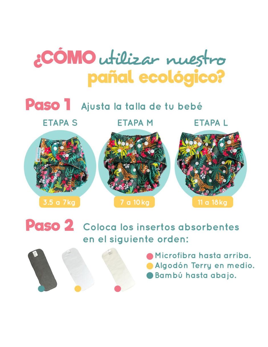 Paquete 15 pañales Ecológicos Absorción PRO V3.0