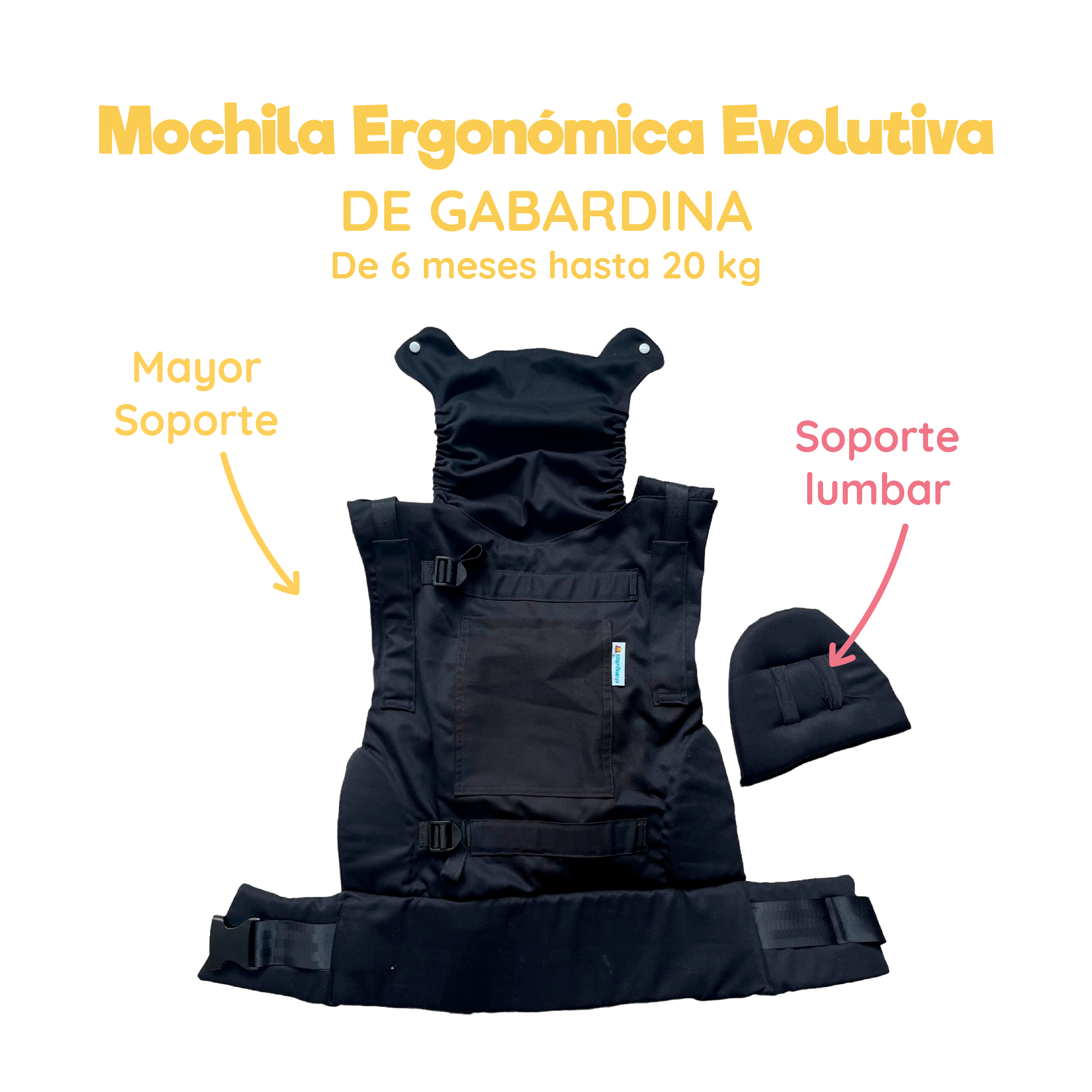 Mochila Ergonomica Evolutiva en Gabardina Reforzada