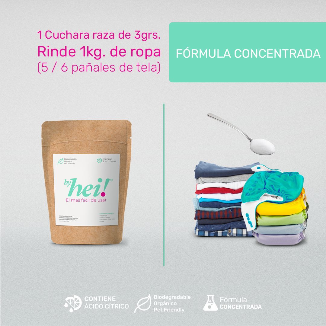 Pq.2 Hei! Desinfectante Profundo Para Pañales Ecológicos