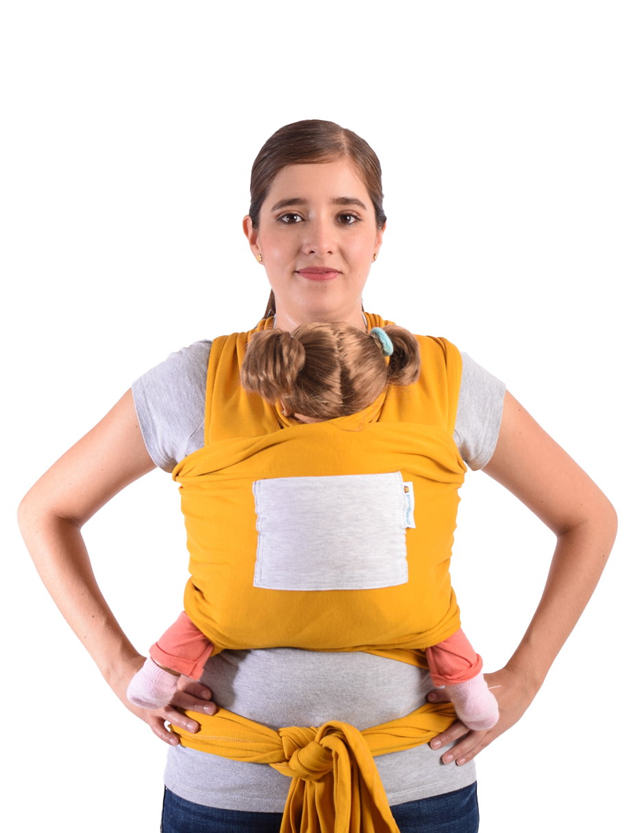 Rebozo Fular Semielástico Changuitos Amarillo Mostaza