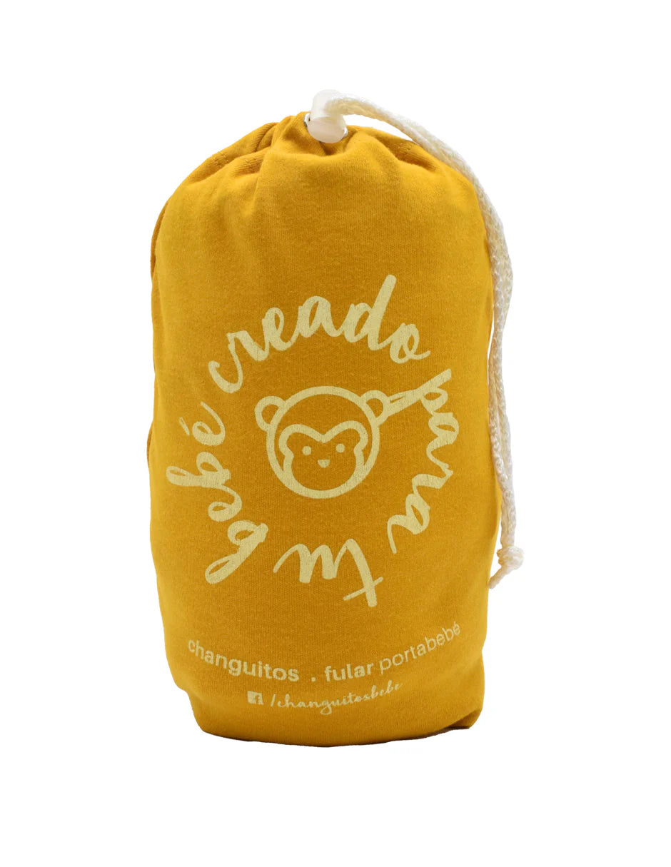 Rebozo Fular Semielástico Changuitos Amarillo Mostaza