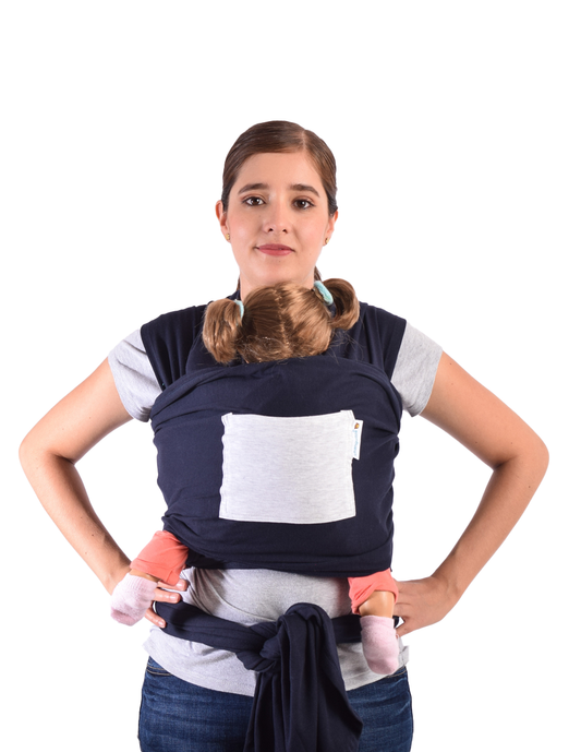 Rebozo Fular Semielástico Changuitos Azul Marino