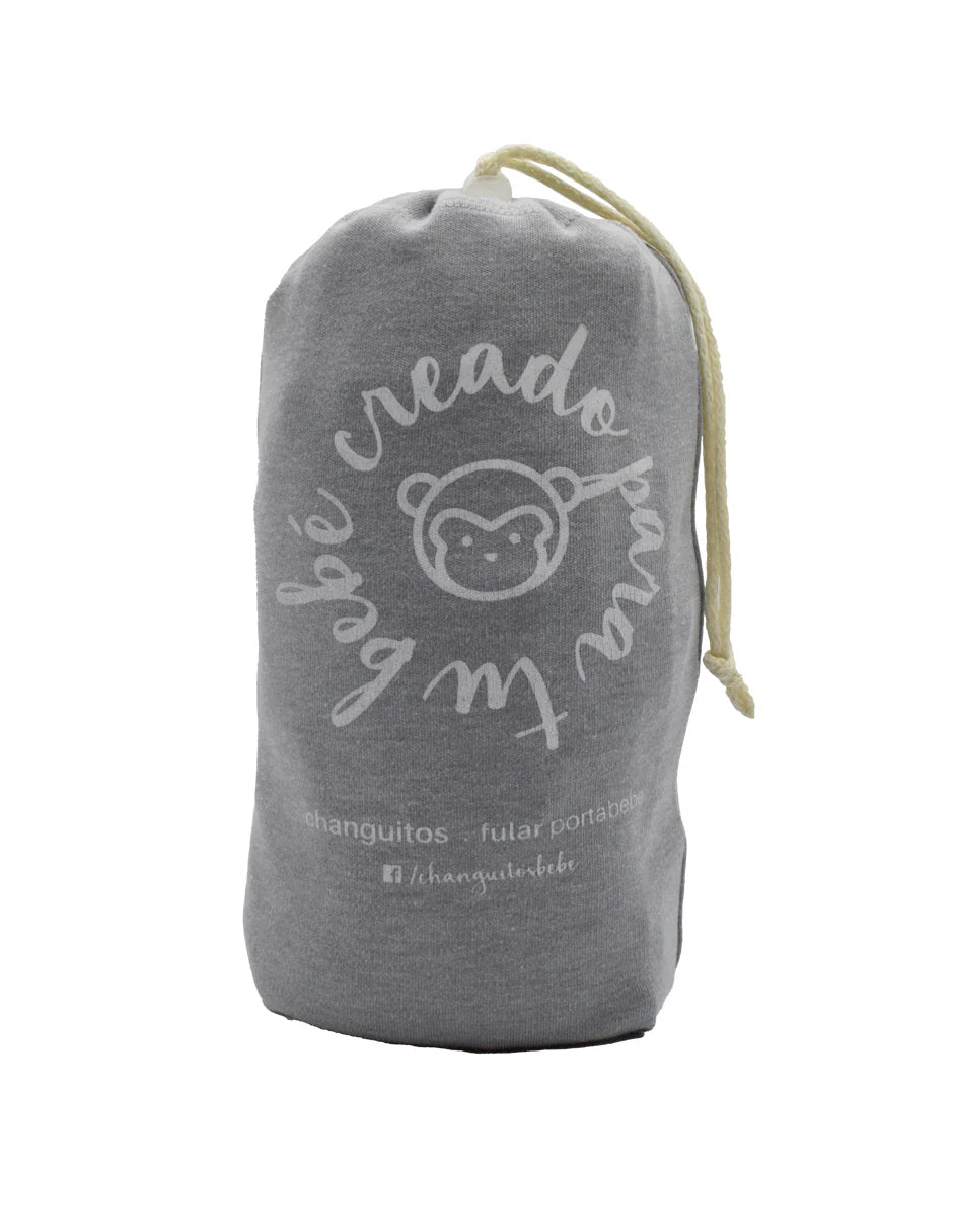 Rebozo Fular Semielástico Changuitos Gris Oxford