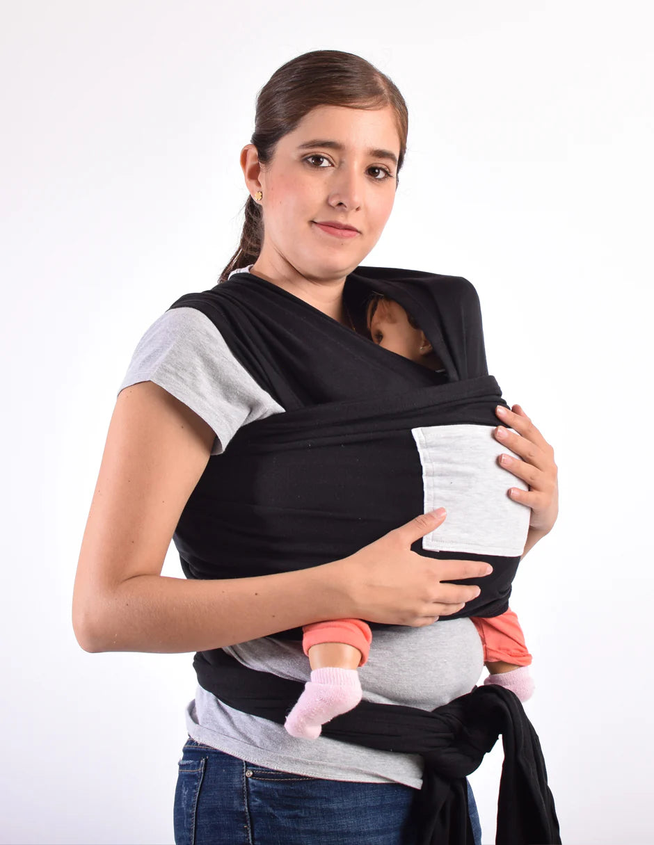 Rebozo Fular Semielástico Changuitos Negro