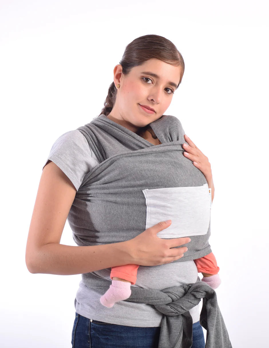 Rebozo Fular Semielástico Changuitos Gris Oxford