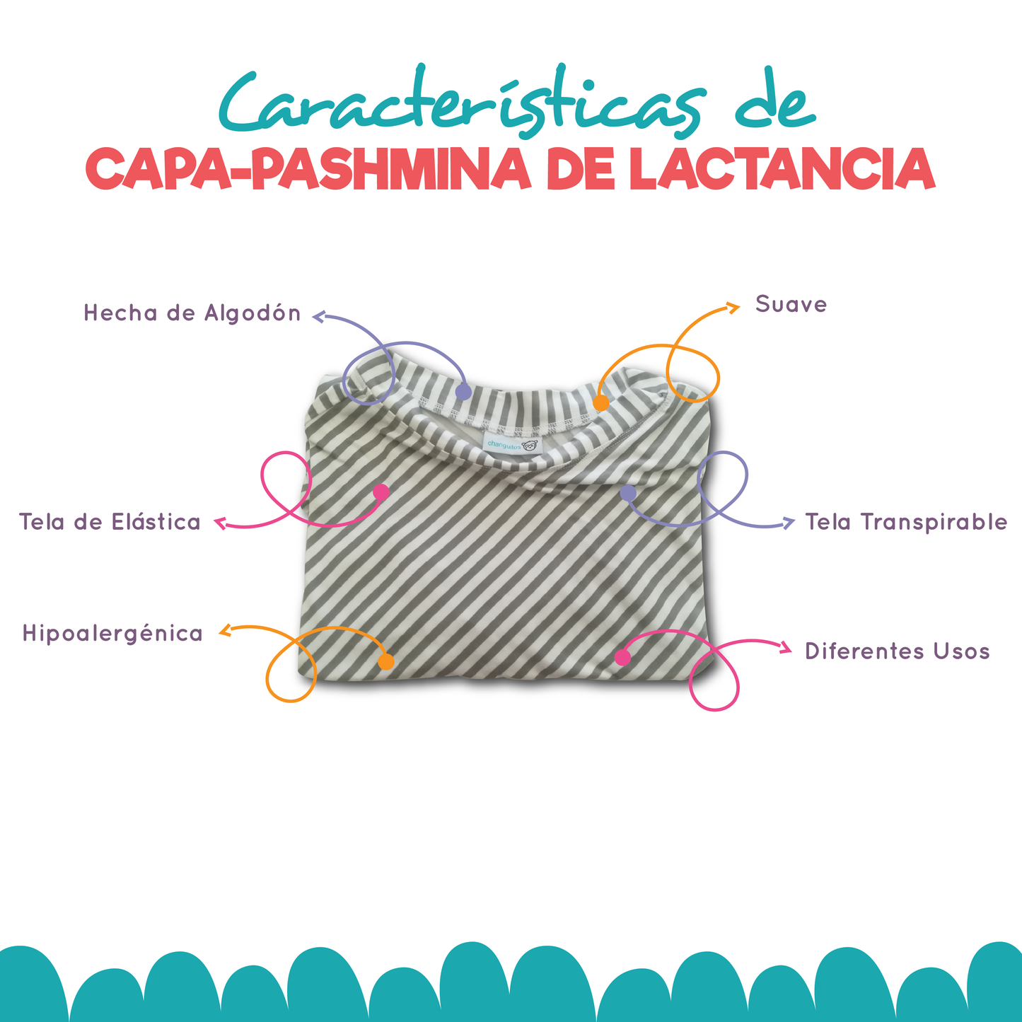 Capa Pashmina de lactancia + Fular Portabebé semielastico a elegir