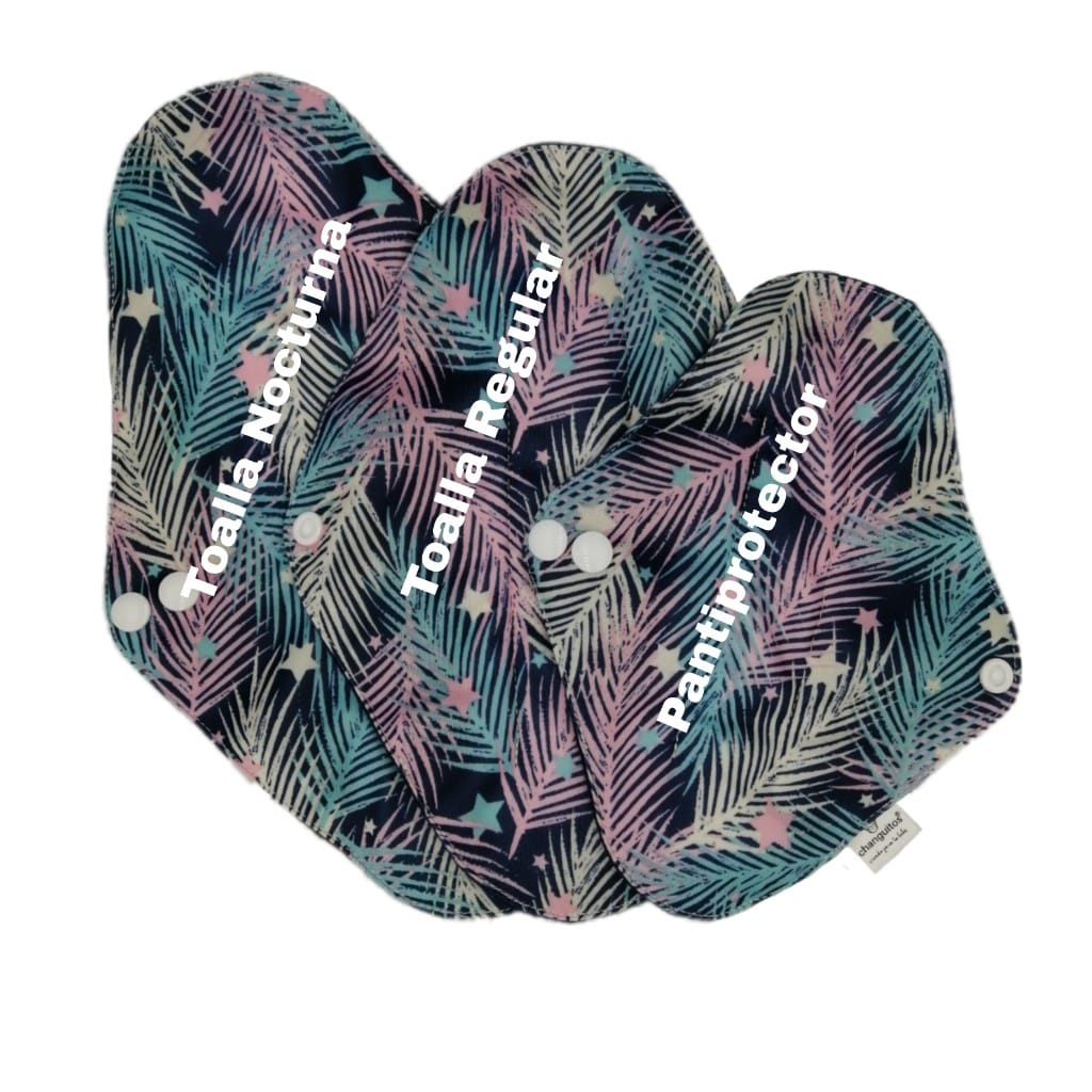 Pq 5 Toallas Fem Regulares Ecológicas 24x18 + Wet Bag Regalo