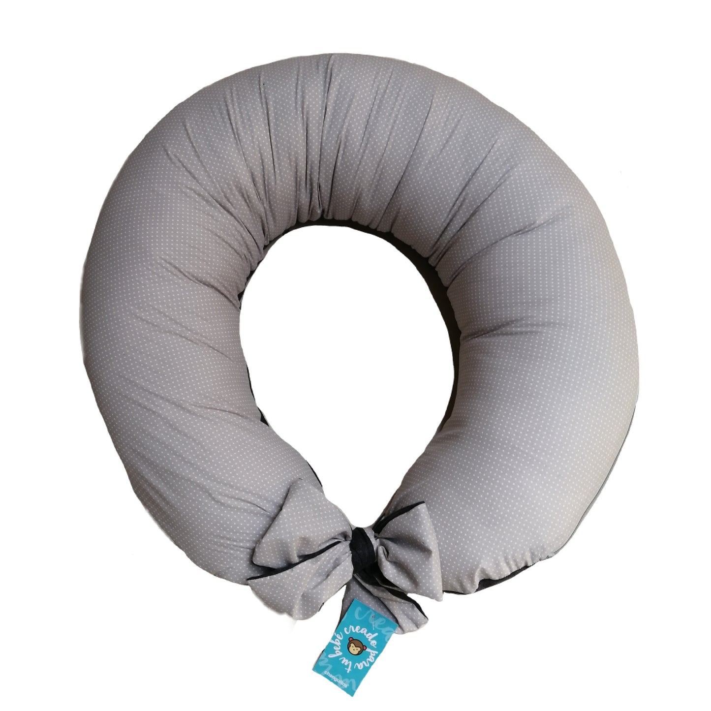 Almohada 3 en 1 Embarazo, Lactancia, Antireflujo Color Gris bolitas