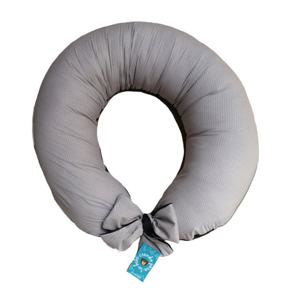 Almohada 3 en 1 Embarazo, Lactancia, Antireflujo Color Gris bolitas