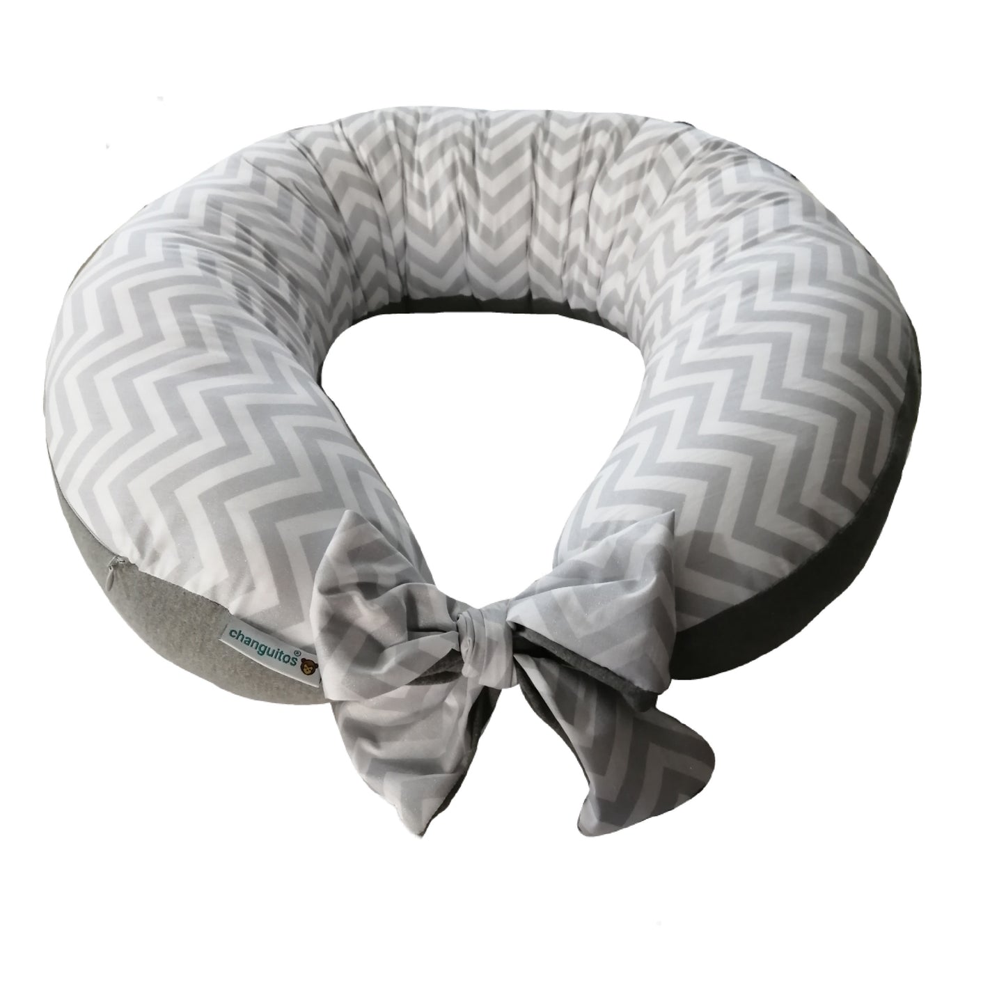 Almohada 3 en 1 Embarazo, Lactancia, Antireflujo Color Gris Zigzag