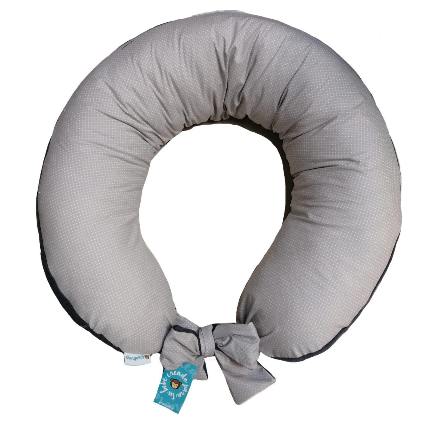 Almohada 3 en 1 Embarazo, Lactancia, Antireflujo Color Gris bolitas