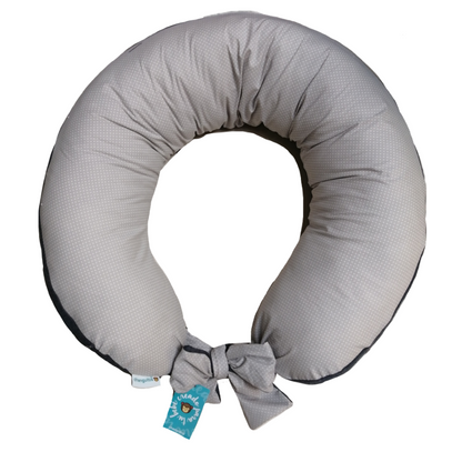 Almohada 3 en 1 Embarazo, Lactancia, Antireflujo Color Gris bolitas