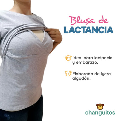 Blusa de lactancia en Algodón Rosa