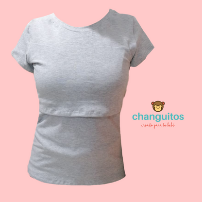 Blusa De Lactancia Gris