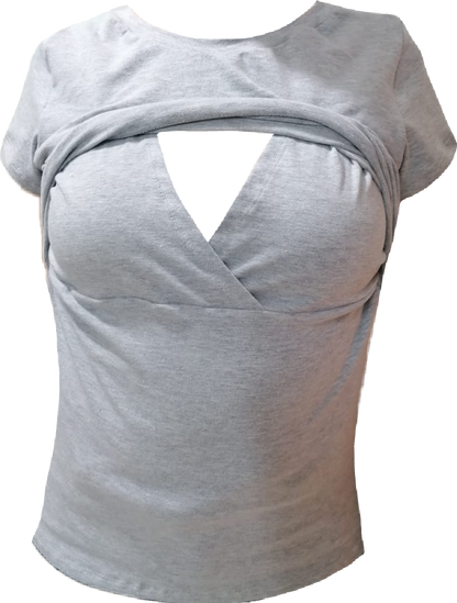 Blusa De Lactancia Gris