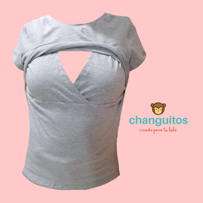 Blusa De Lactancia Gris