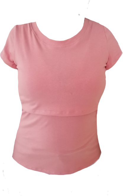 Blusa de lactancia en Algodón Rosa