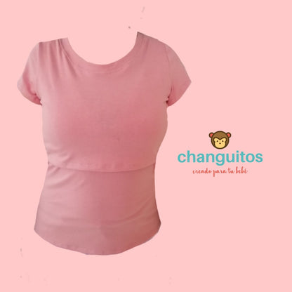 Blusa de lactancia en Algodón Rosa