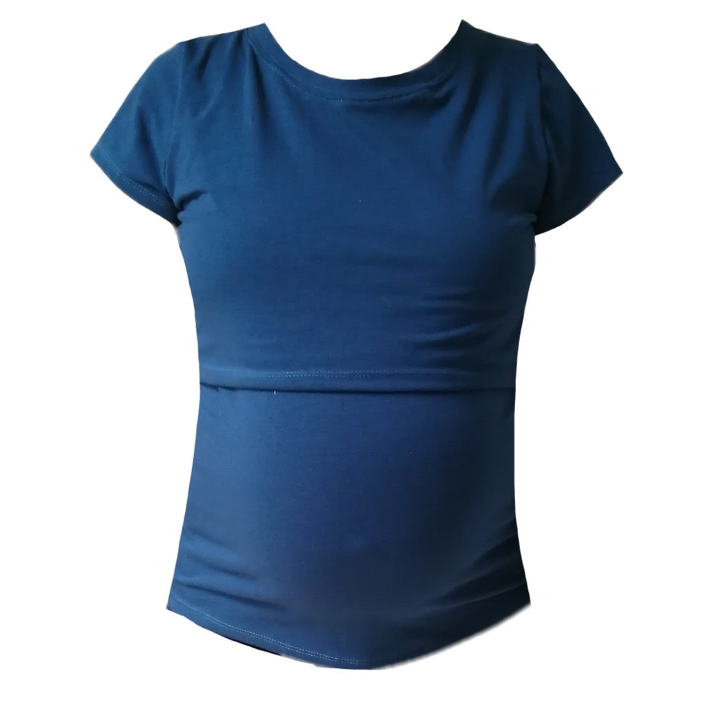 Blusa de lactancia en Algodón Petroleo