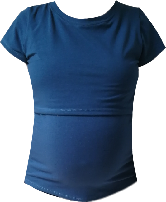 Blusa de lactancia en Algodón Petroleo