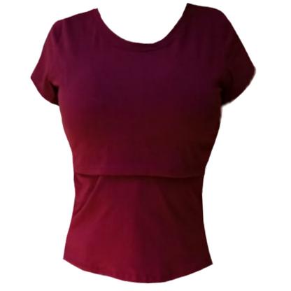 Blusa de lactancia en Algodón Vino