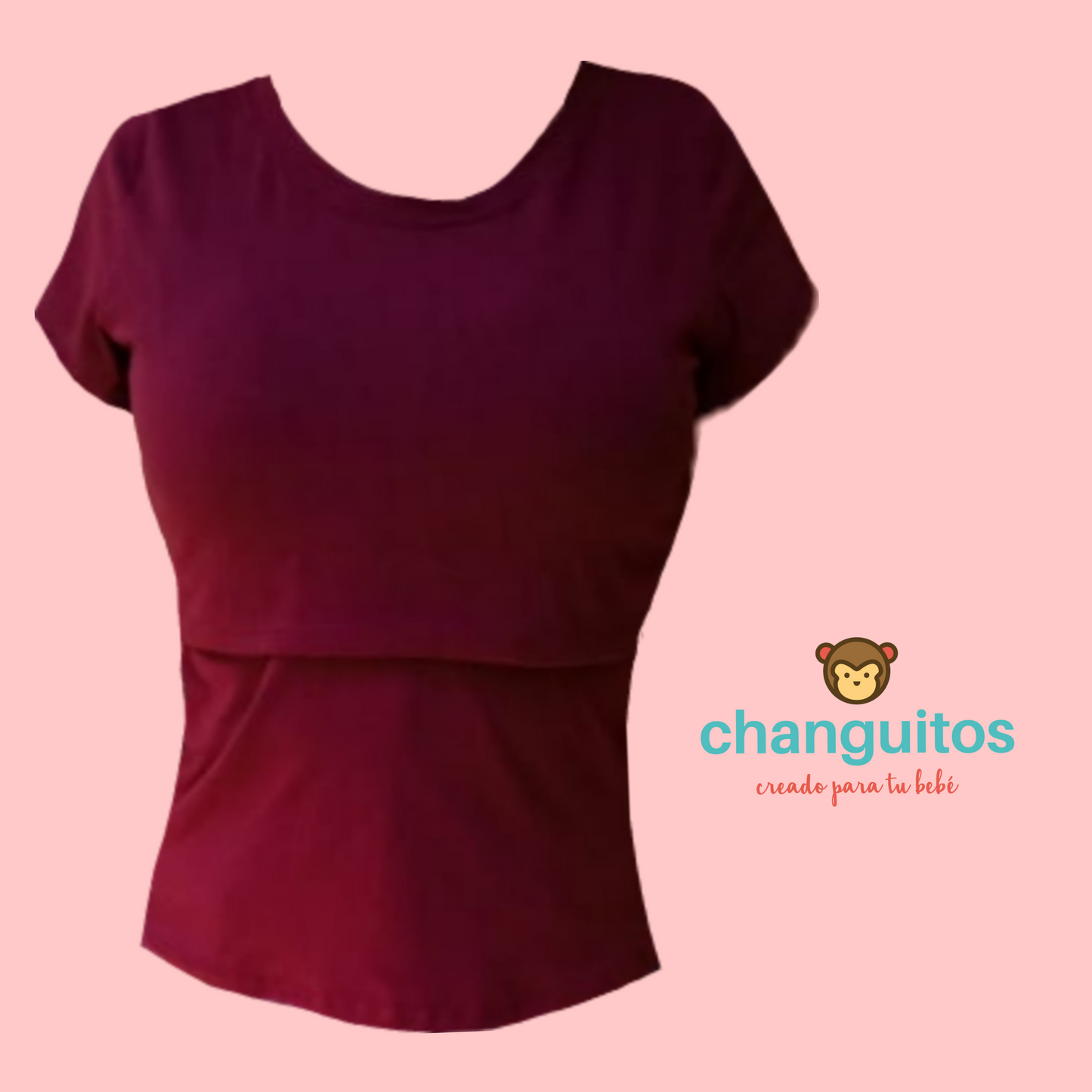 Blusa de lactancia en Algodón Vino
