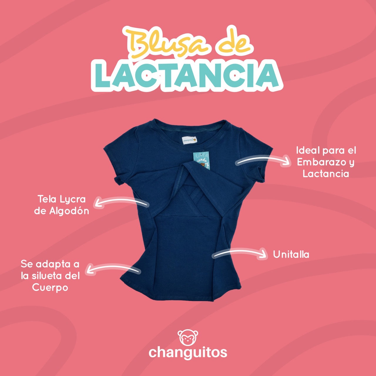 Blusa de lactancia en Algodón Petroleo