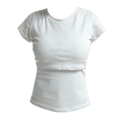 Blusa de lactancia en Algodón Blanca