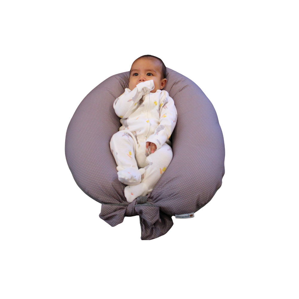 Almohada 3 en 1 Embarazo, Lactancia, Antireflujo Color Gris bolitas