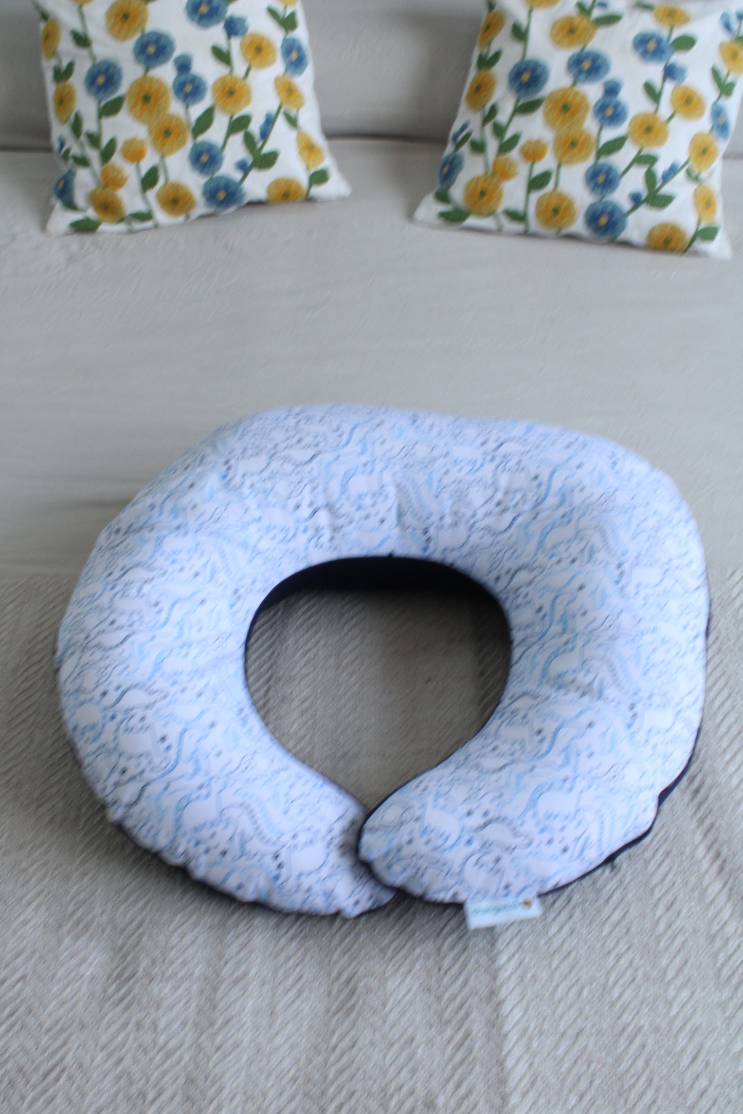 Almohada De Lactancia Y Antirreflujo Color Azul Dinos