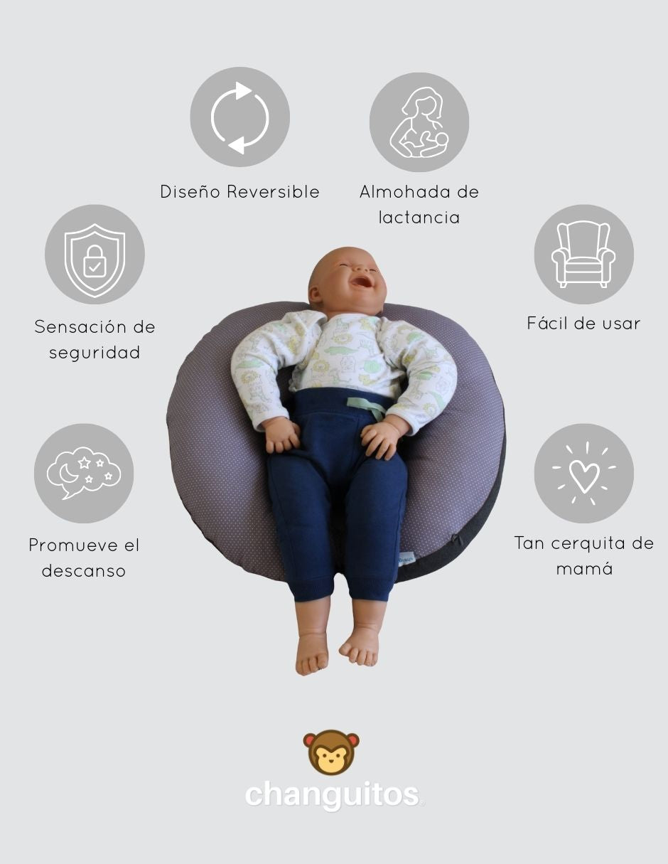 almohada de lactancia y antirreflujo Color  Gris