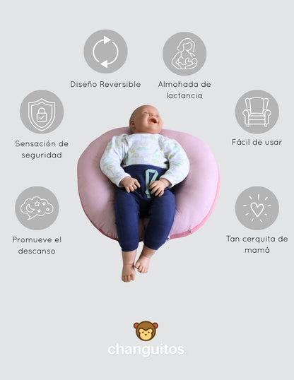 almohada de lactancia y antirreflujo Rosa