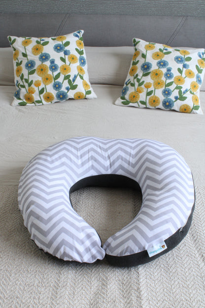 Almohada De Lactancia Y Antirreflujo Color Gris Zigzag