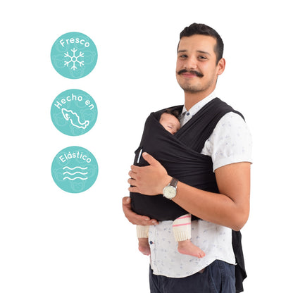 Fula Portabebé Elástico Changuitos BabyWrap Negro