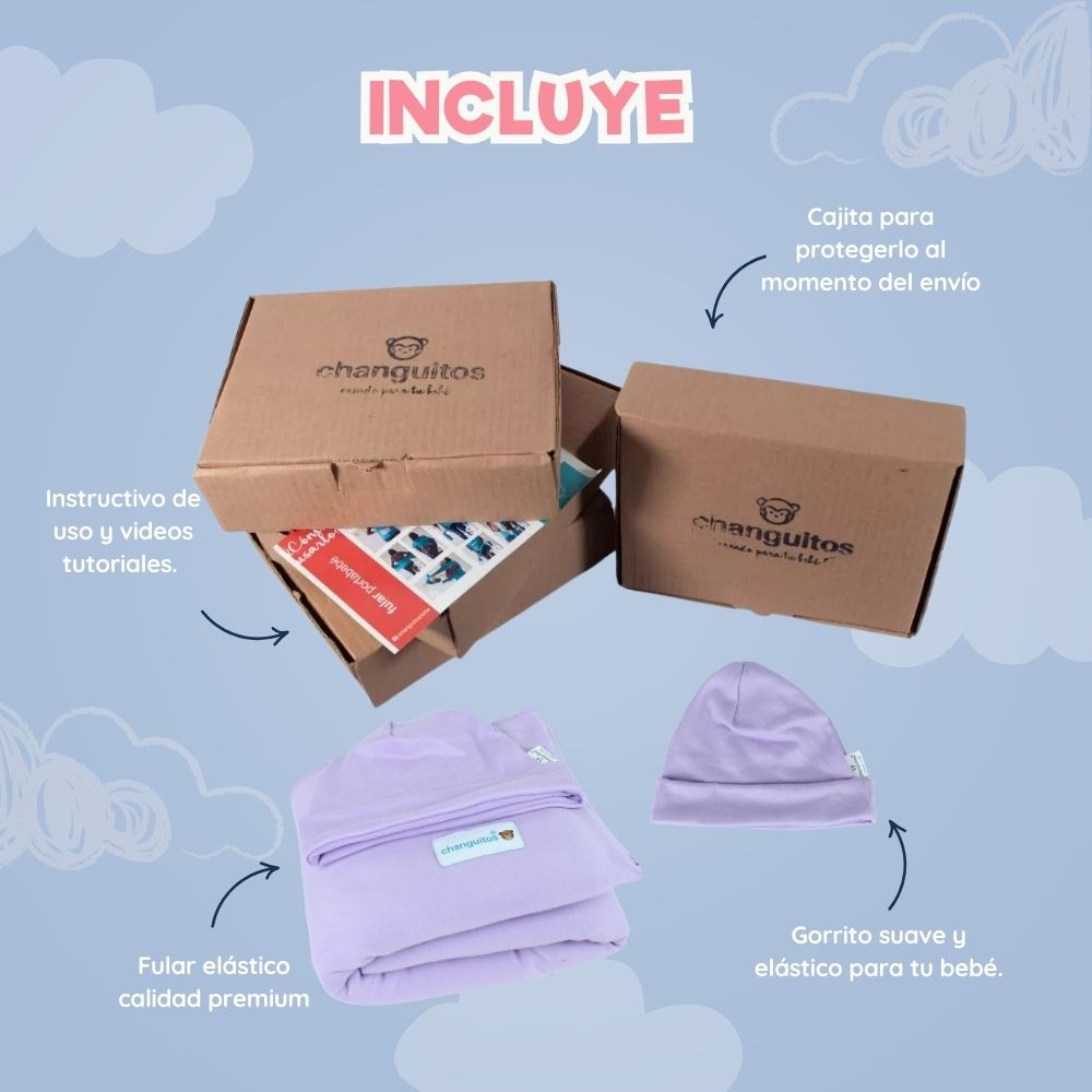 Fula Portabebé Elástico Changuitos BabyWrap Lila