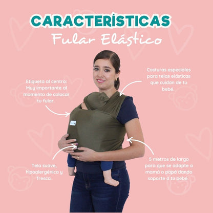 Fula Portabebé Elástico Changuitos BabyWrap Verde
