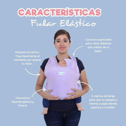 Fula Portabebé Elástico Changuitos BabyWrap Lila