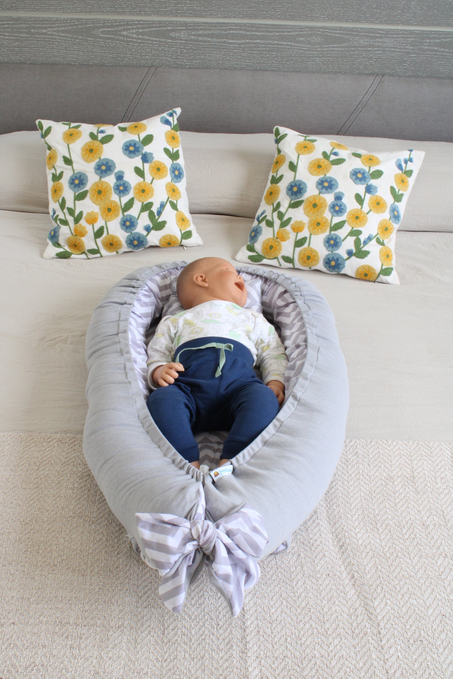 Nido Colecho  Changuitos Zigzag Gris