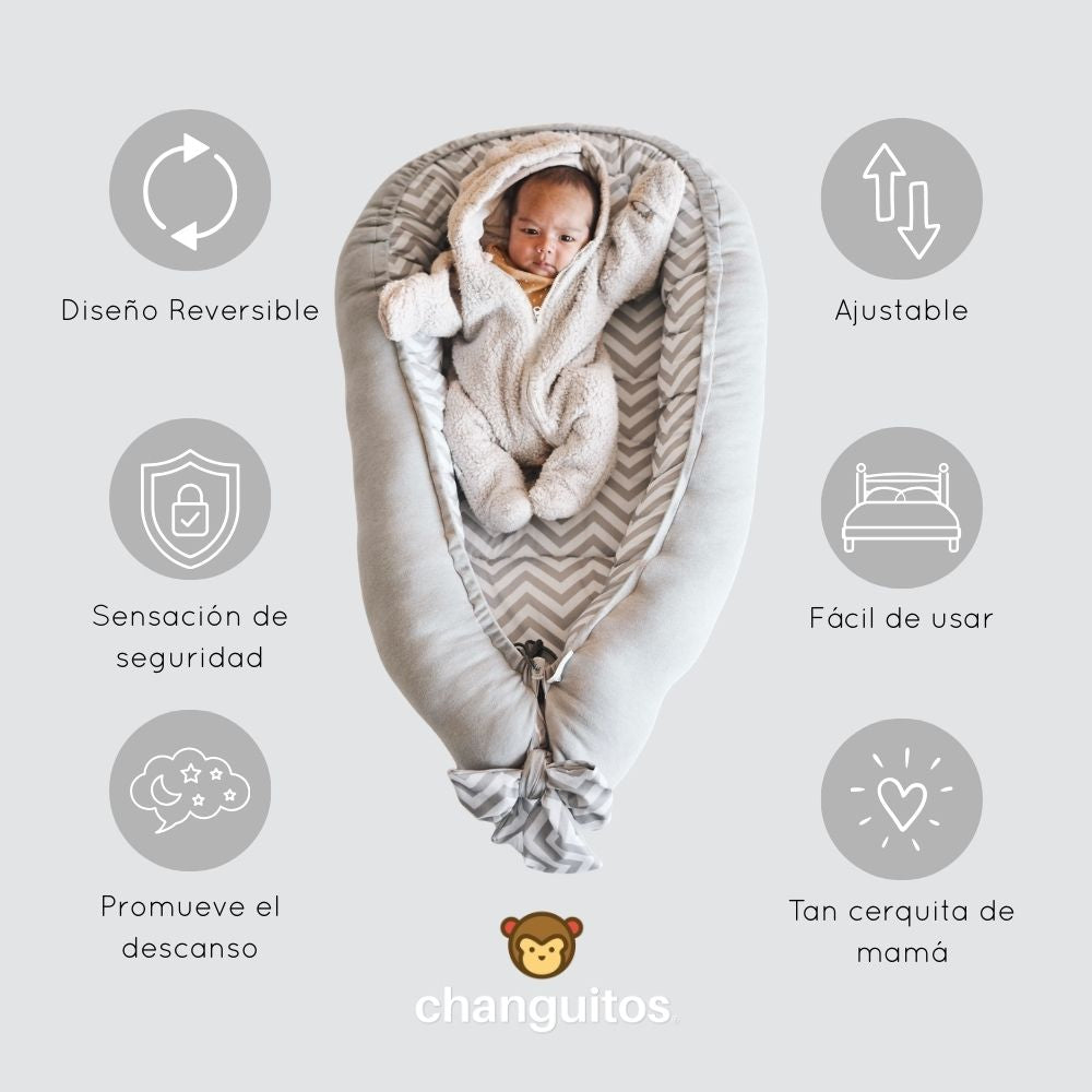 Nido Colecho  Changuitos Zigzag Gris