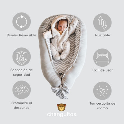 Nido Colecho  Changuitos Zigzag Gris