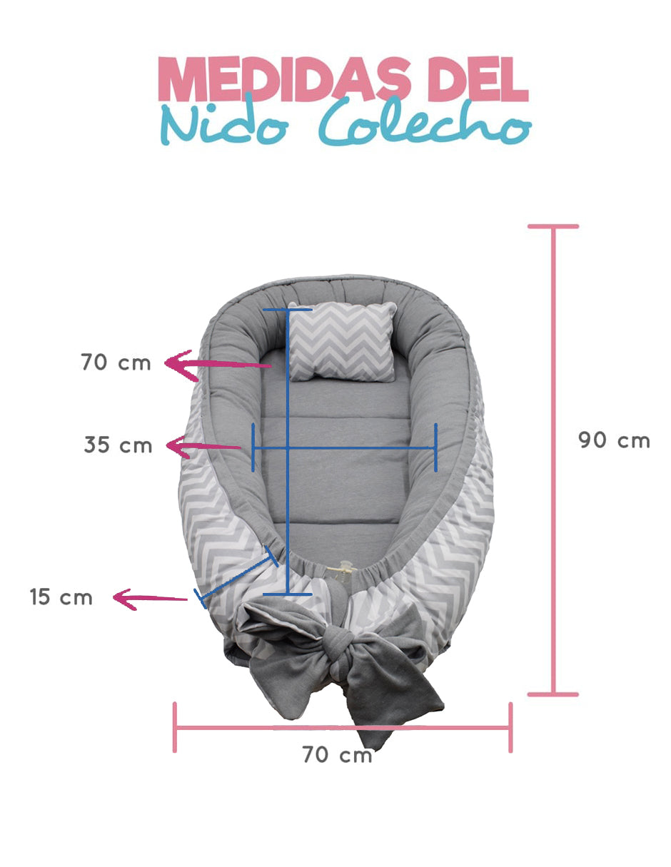 Nido Colecho  Changuitos Zigzag Gris