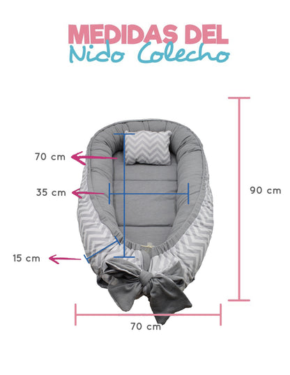Nido Colecho  Changuitos Zigzag Gris
