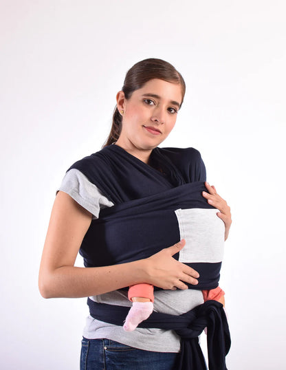 Rebozo Fular Semielástico Changuitos Azul Marino